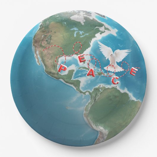 Weihnachtsfrieden mit weißer Taube Pappteller (Vorderseite)