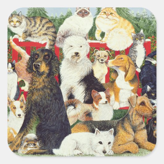 Weihnachtsfrieden Quadratischer Aufkleber (Vorderseite)