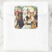 Weihnachtsfrieden Quadratischer Aufkleber (Tasche)