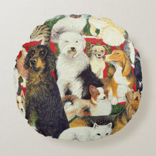 Weihnachtsfrieden Rundes Kissen