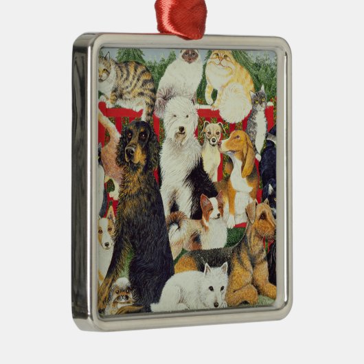 Weihnachtsfrieden Silbernes Ornament (Rechts)