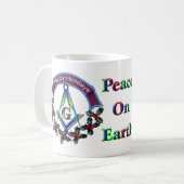 WeihnachtsfriedensfreimaurerTasse oder -Stein Kaffeetasse (Vorderseite Links)