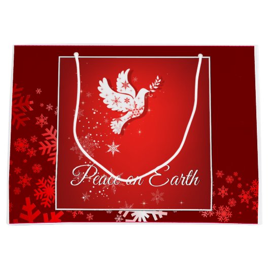 Weihnachtsfriedensgeschenk-Tasche groß Große Geschenktüte (Vorderseite)