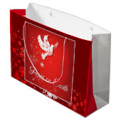 Weihnachtsfriedensgeschenk-Tasche groß Große Geschenktüte (Rückseite Schrägansicht)