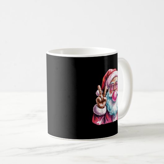 Weihnachtsfriedenssignatur Hand Weihnachtsmann Nk Kaffeetasse (VorderseiteRechts)
