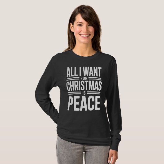 Weihnachtsfriedenszitat T-Shirt (Vorne ganz)
