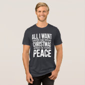 Weihnachtsfriedenszitat Tri-Blend Shirt (Vorderseite voll)