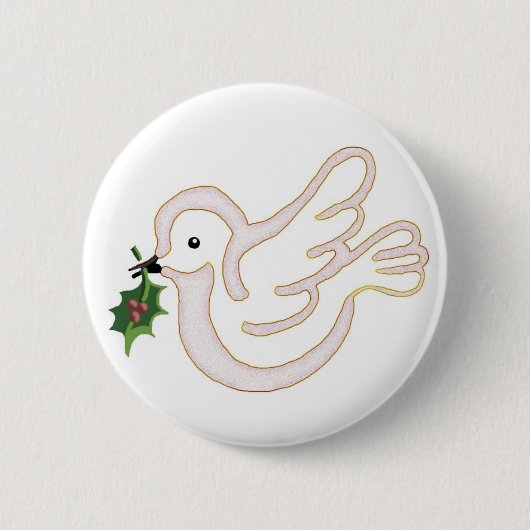 Weihnachtsfriedettaube Button (Vorderseite)