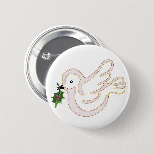 Weihnachtsfriedettaube Button (Vorne & Hinten)