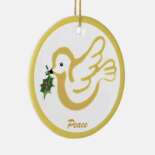 Weihnachtsfriedettaube Keramik Ornament (Rechts)