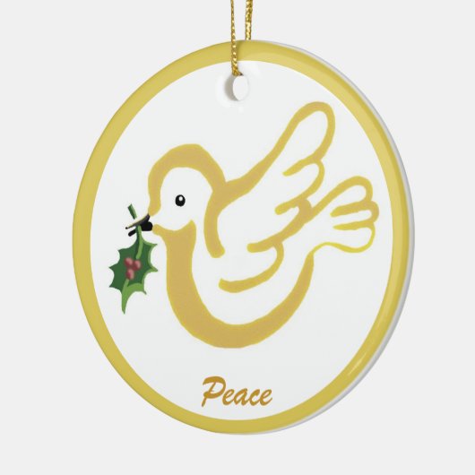 Weihnachtsfriedettaube Keramik Ornament (Links)