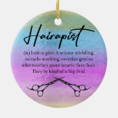 Weihnachtsfriseur Keramik Ornament (Hinten)