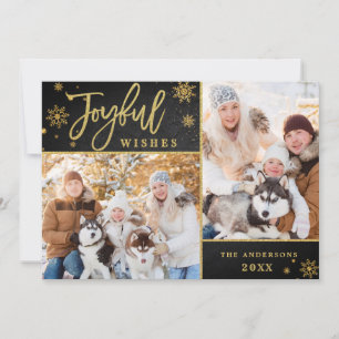 Weihnachtsfrohe Goldrahmen 2 FOTO Grußkarte Feiertagskarte