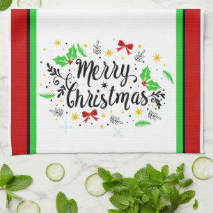 Weihnachtsfrohe Küche Küchenhandtuch Geschirrtuch