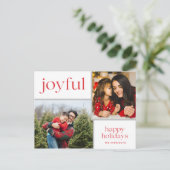 Weihnachtsfröhliches Foto Feiertagspostkarte (Stehend Vorderseite)