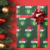 Weihnachtsfrosch Adorable Green Geschenkpapier