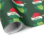 Weihnachtsfrosch Adorable Green Geschenkpapier (Rolleneckpunkt)