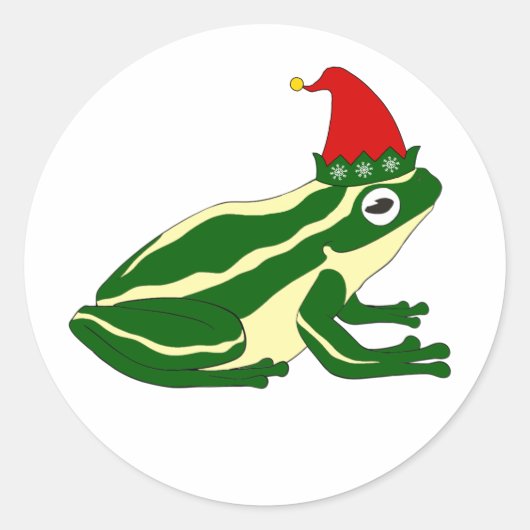 Weihnachtsfrosch-Aufkleber Runder Aufkleber (Vorderseite)