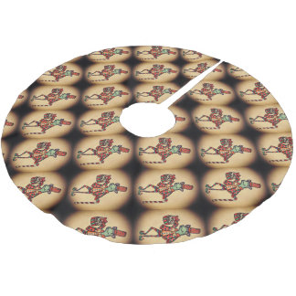 Weihnachtsfrosch-Baumrock Polyester Weihnachtsbaumdecke