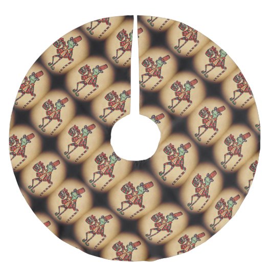 Weihnachtsfrosch-Baumrock Polyester Weihnachtsbaumdecke (Vorderseite)