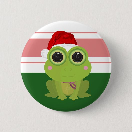 Weihnachtsfrosch Button (Vorderseite)