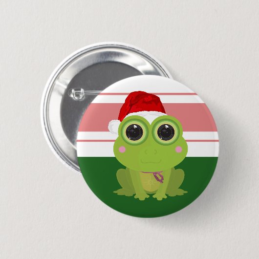 Weihnachtsfrosch Button (Vorne & Hinten)