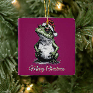 Weihnachtsfrosch Cottagecore Vintage Viktorianisch Keramikornament