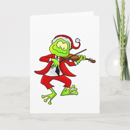 Weihnachtsfrosch Feiertagskarte (Vorderseite)
