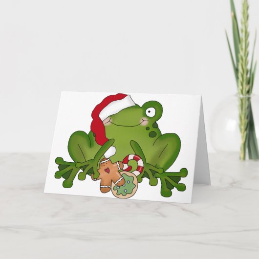 Weihnachtsfrosch Feiertagskarte (Vorderseite)