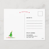 Weihnachtsfrosch Feiertagspostkarte (Rückseite)