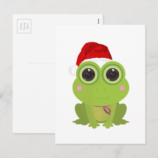 Weihnachtsfrosch Feiertagspostkarte (Vorne/Hinten)