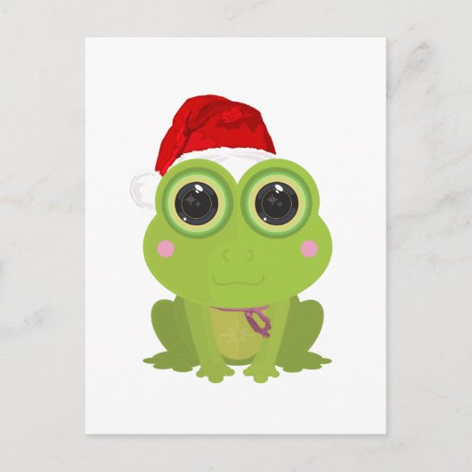 Weihnachtsfrosch Feiertagspostkarte (Vorderseite)