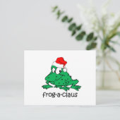 Weihnachtsfrosch Feiertagspostkarte (Stehend Vorderseite)