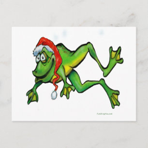 Weihnachtsfrosch Feiertagspostkarte