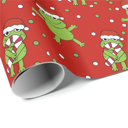 Weihnachtsfrosch Geschenkpapier (Rolleneckpunkt)