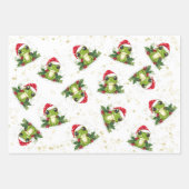 Weihnachtsfrosch-Geschenkpapier-Set aus 3 Geschenkpapier Set (Vorderseite 3)