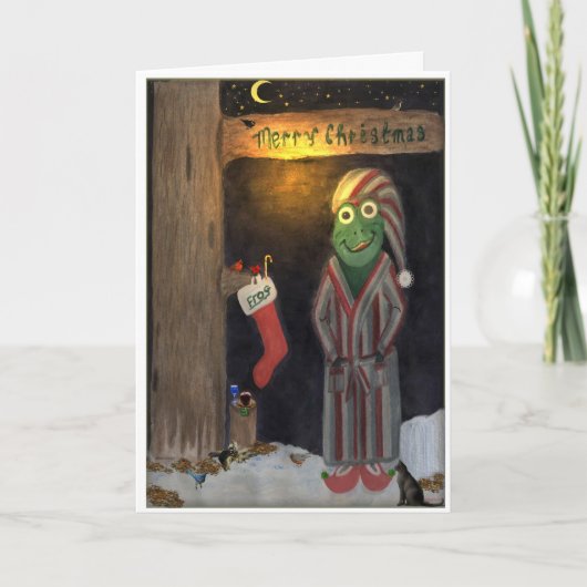 Weihnachtsfrosch Karte (Vorderseite)