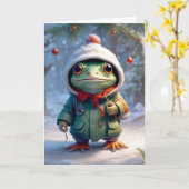 Weihnachtsfrosch Karte (Gelbe Blume)