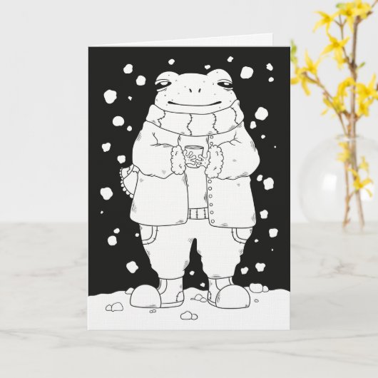 Weihnachtsfrosch Karte (Gelbe Blume)