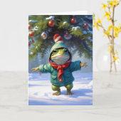 Weihnachtsfrosch Karte (Gelbe Blume)
