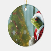 Weihnachtsfrosch Keramik Ornament (Links)