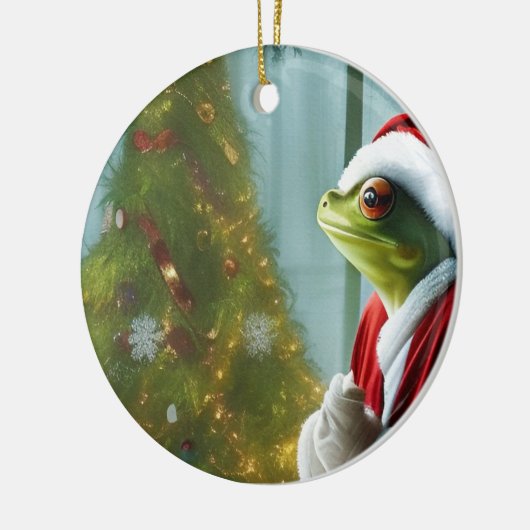 Weihnachtsfrosch Keramik Ornament (Links)