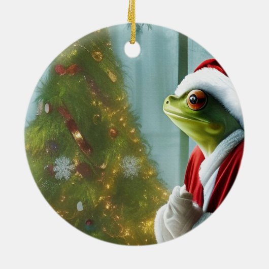Weihnachtsfrosch Keramik Ornament (Hinten)