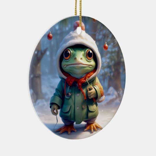 Weihnachtsfrosch Keramik Ornament (Rechts)