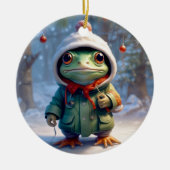 Weihnachtsfrosch Keramik Ornament (Vorne)