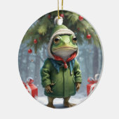 Weihnachtsfrosch Keramik Ornament (Links)