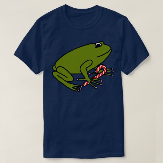 Weihnachtsfrosch mit Candy Cane T-Shirt (Design vorne)