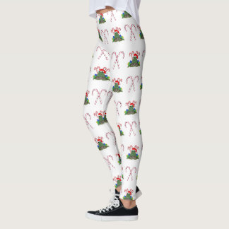 Weihnachtsfrosch mit Candy Canes Leggings