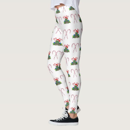 Weihnachtsfrosch mit Candy Canes Leggings (Links)