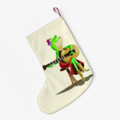 Weihnachtsfrosch mit Gitarre - Spaß Kleiner Weihnachtsstrumpf (Rückseite (Hängend))